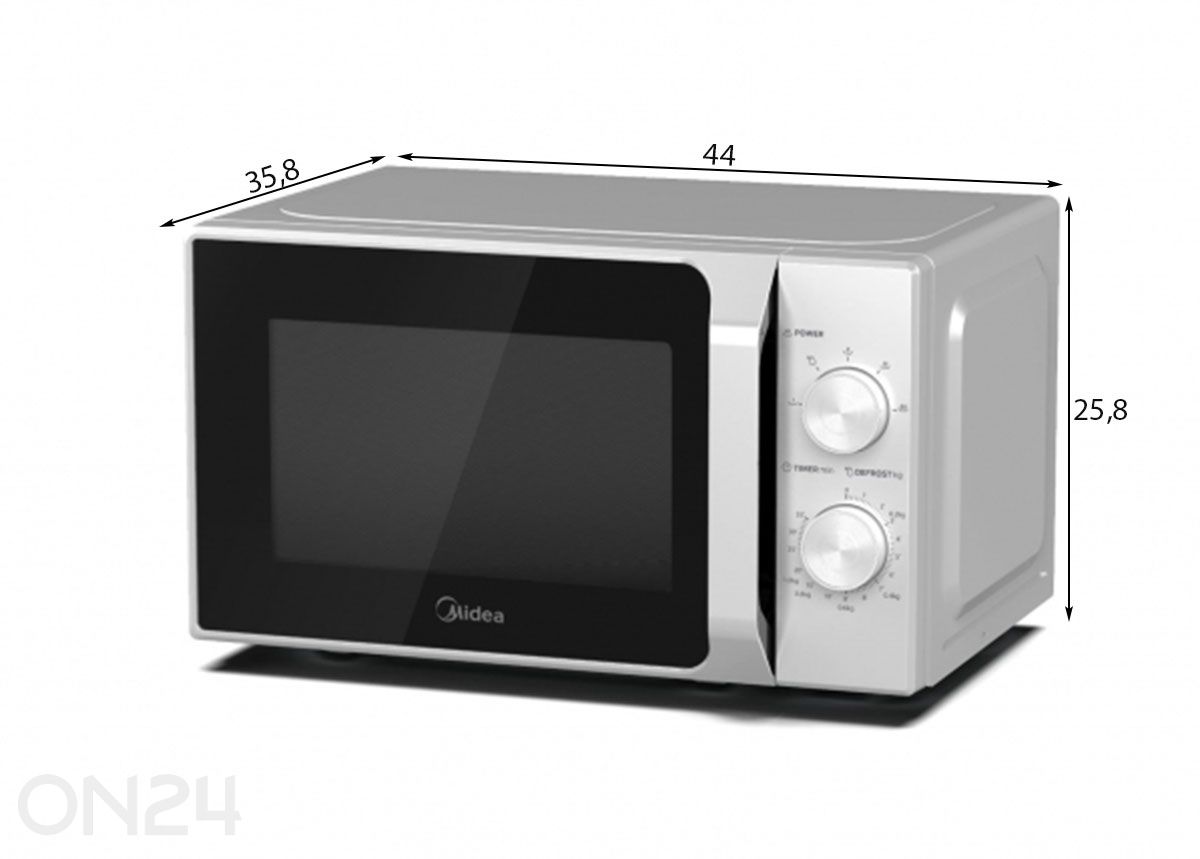 Mikrolaineahi Midea MM20CF2ESL suurendatud mõõdud