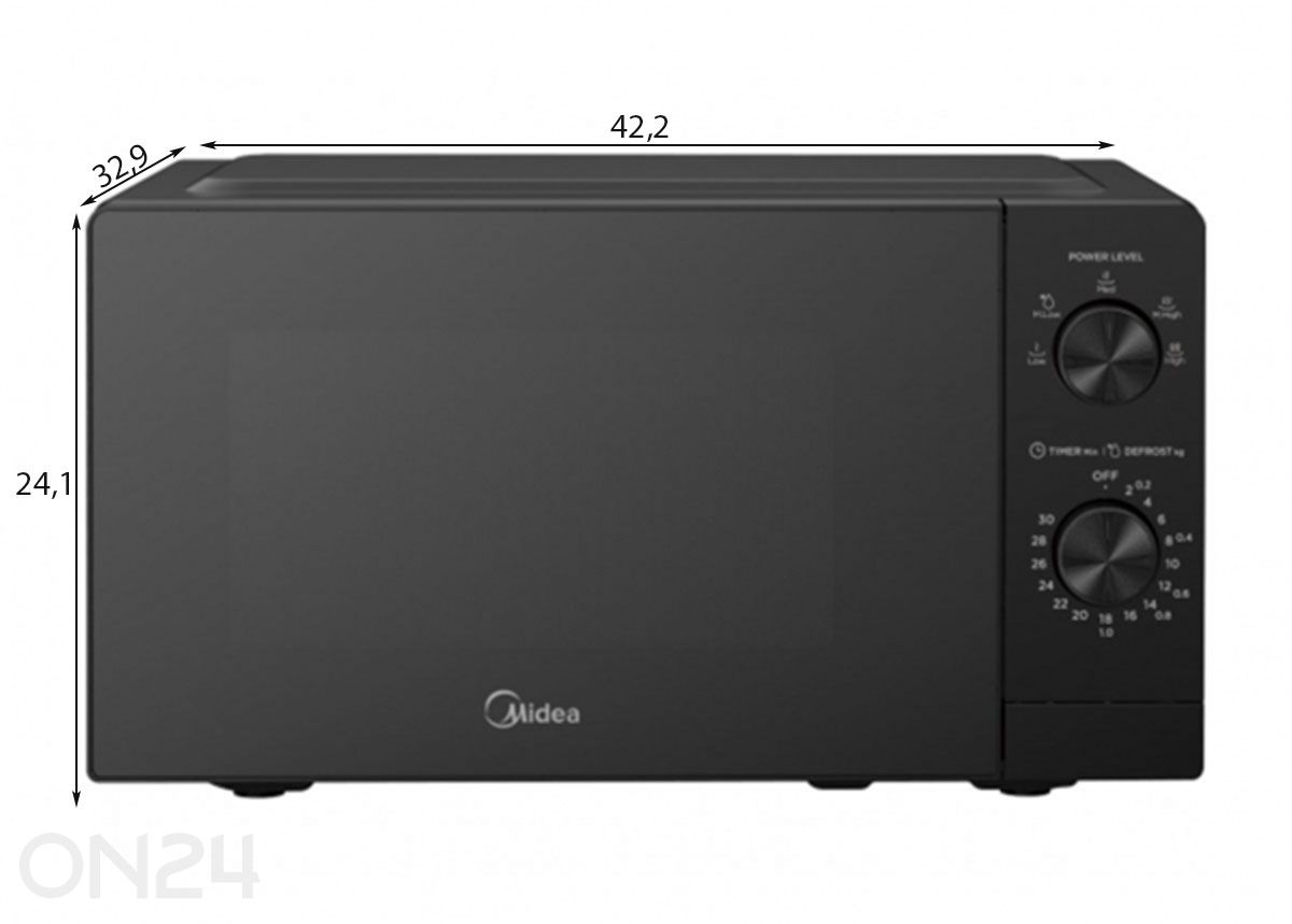 Mikrolaineahi Midea MMO-MMP01MZ(BK) suurendatud mõõdud