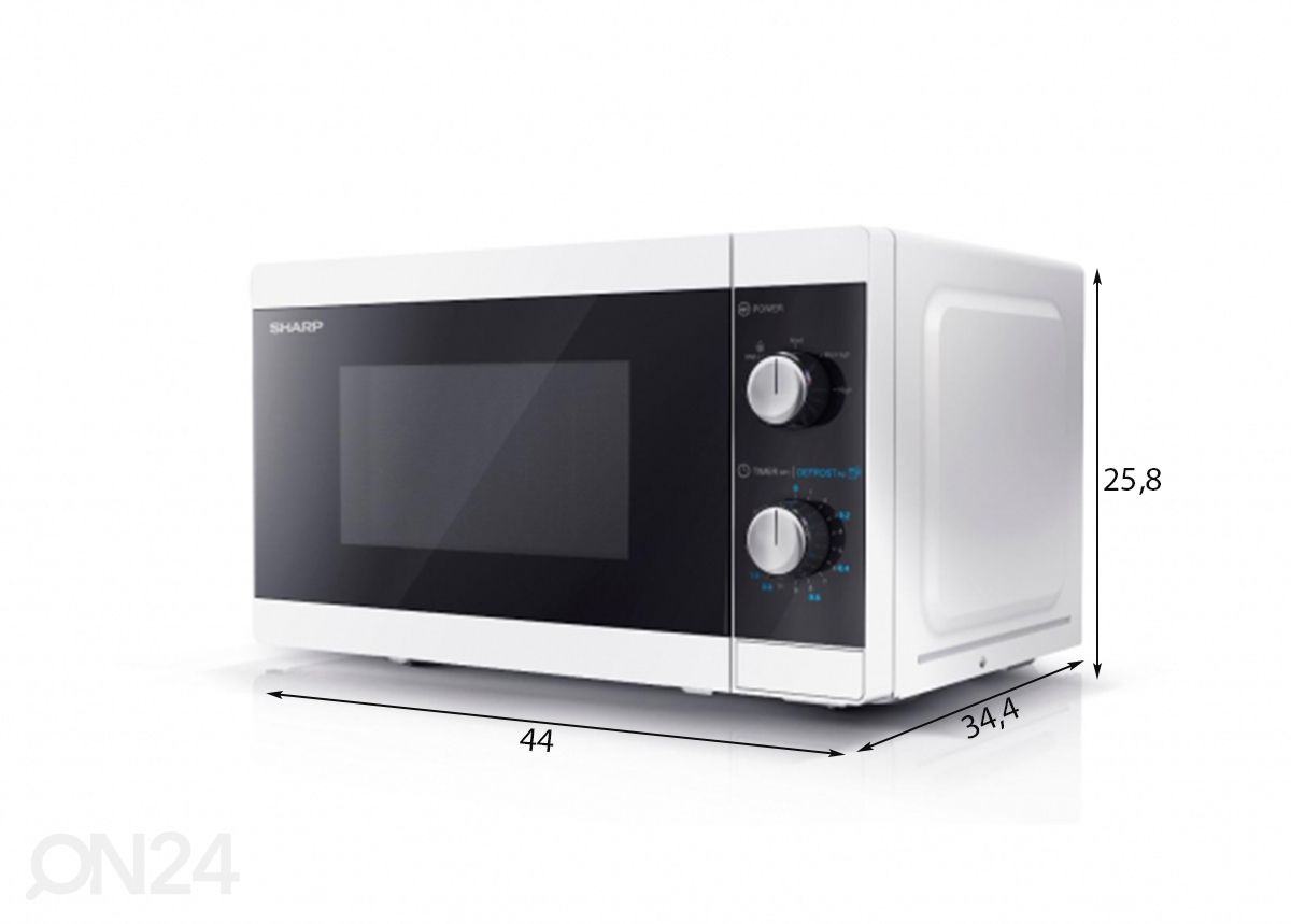 Mikrolaineahi Sharp YC-MS01E-W suurendatud mõõdud
