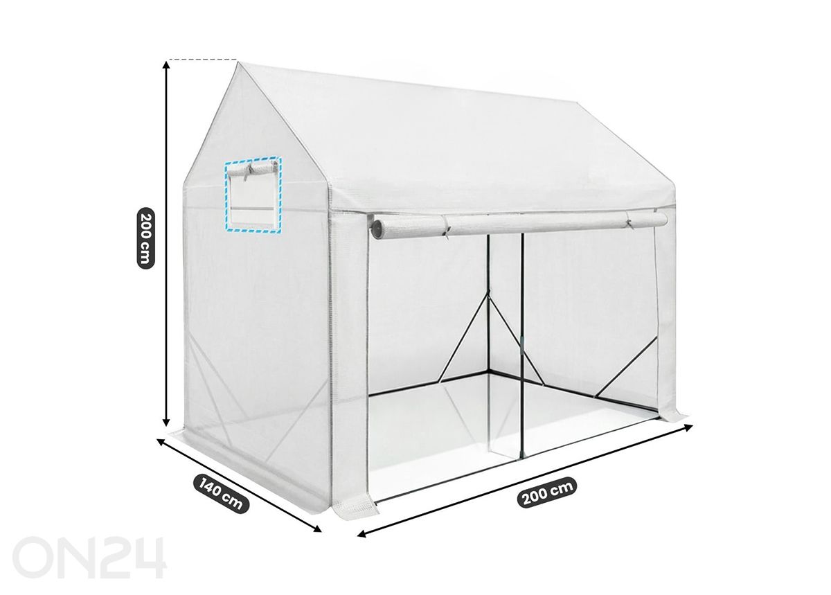 Minikasvuhoone 140x200 cm suurendatud mõõdud
