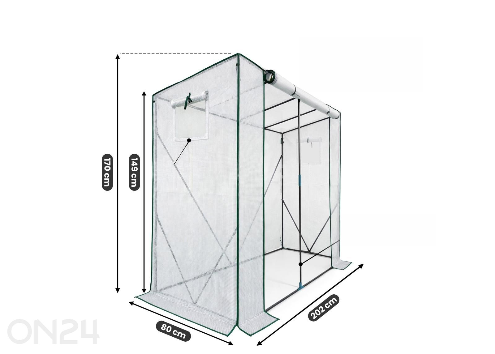 Minikasvuhoone 80x200 cm suurendatud mõõdud