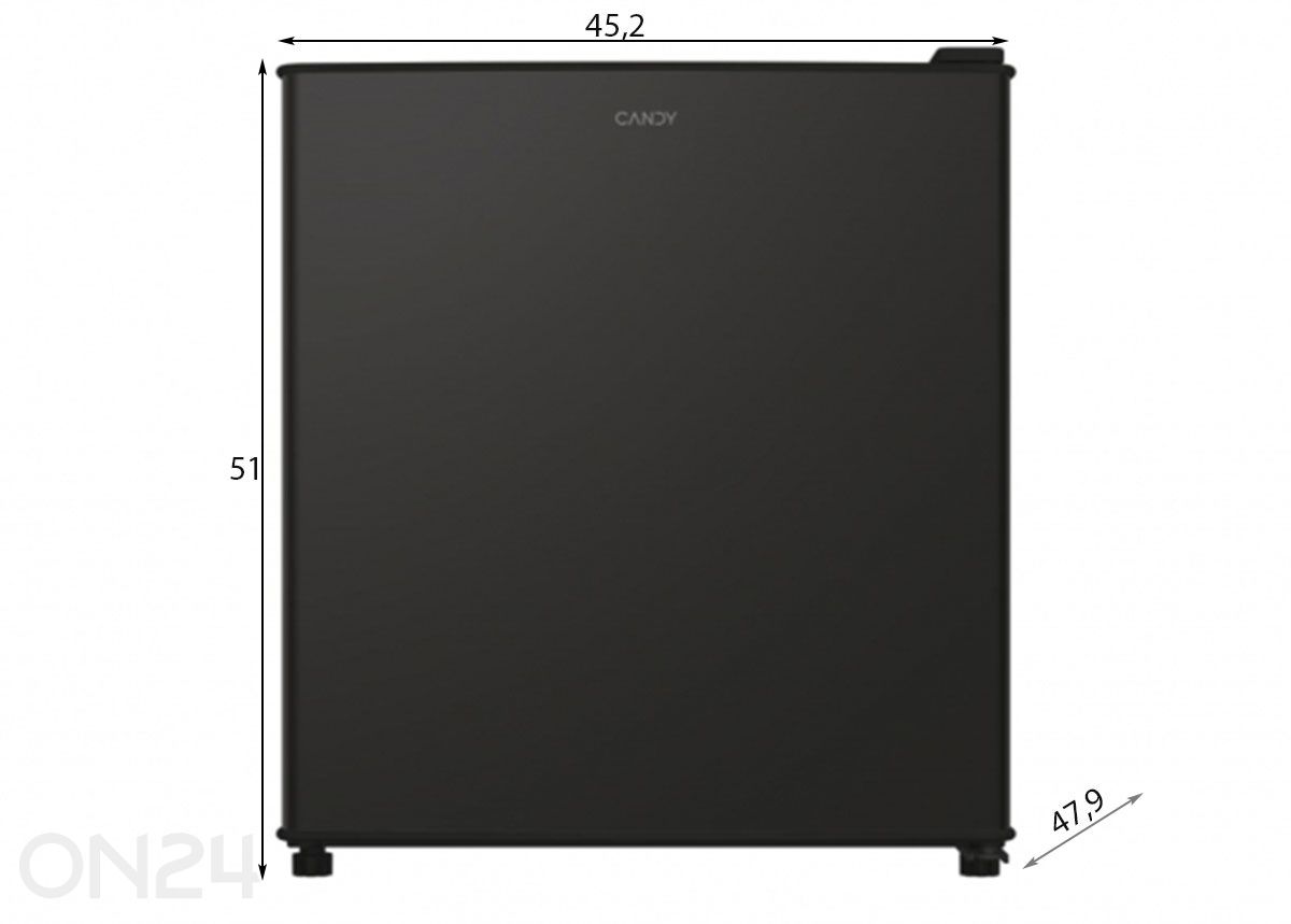 Minikülmik Candy CHASD4351EBC suurendatud mõõdud