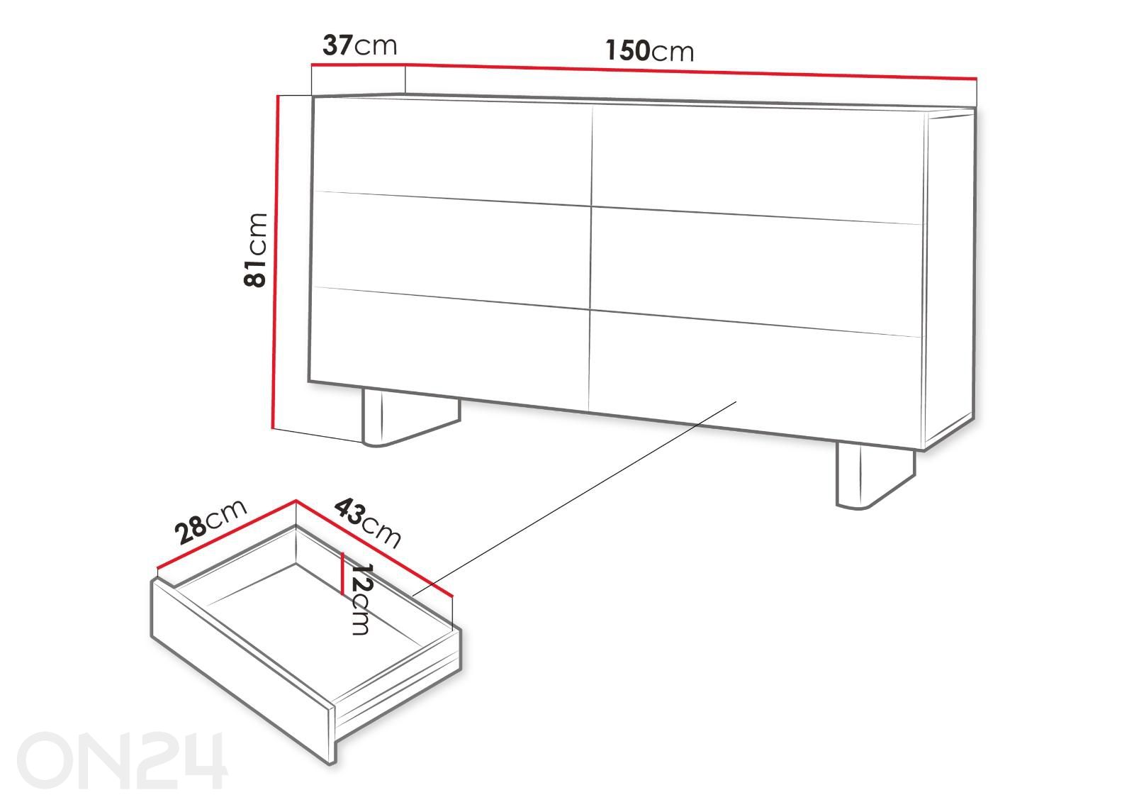 Mööbli komplekt Toyo suurendatud mõõdud