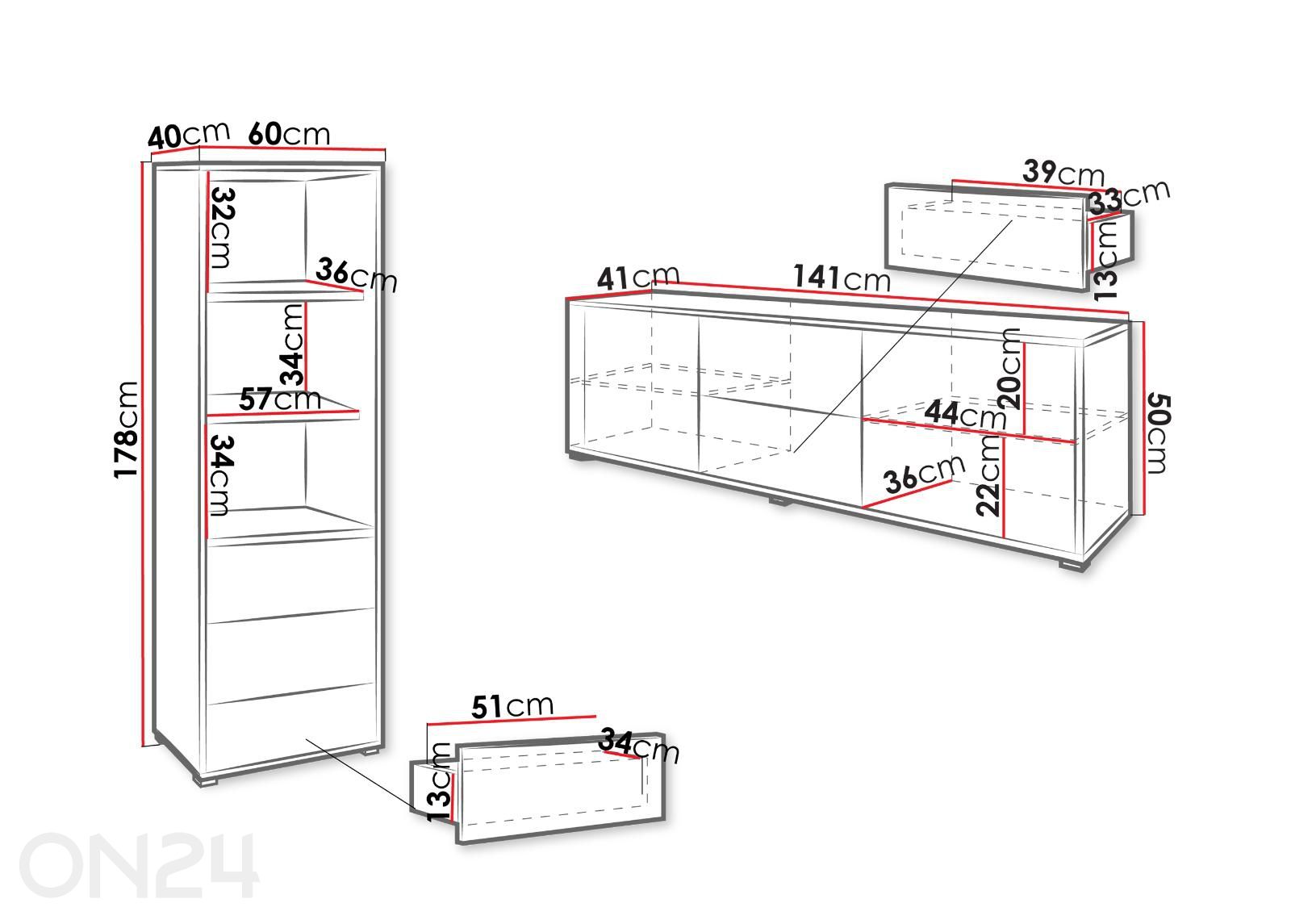 Mööblikomplekt Gesita suurendatud mõõdud