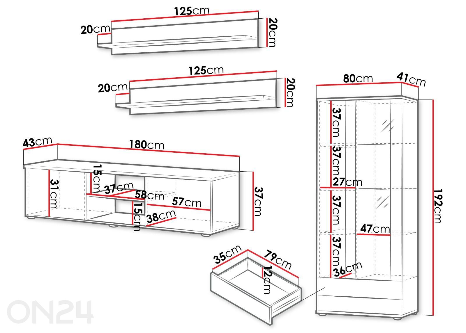 Mööblikomplekt Soho I suurendatud mõõdud