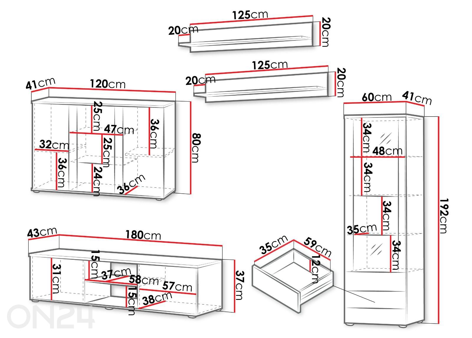 Mööblikomplekt Soho IX suurendatud mõõdud