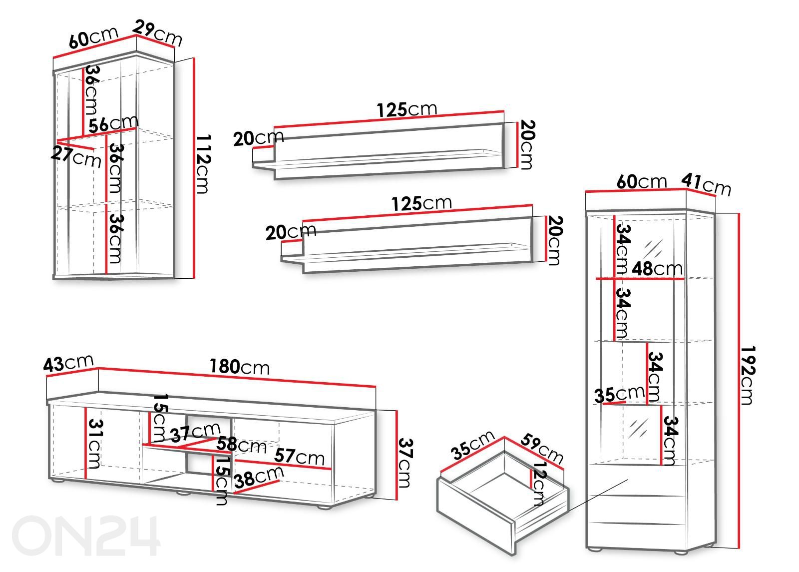 Mööblikomplekt Soho VI suurendatud mõõdud