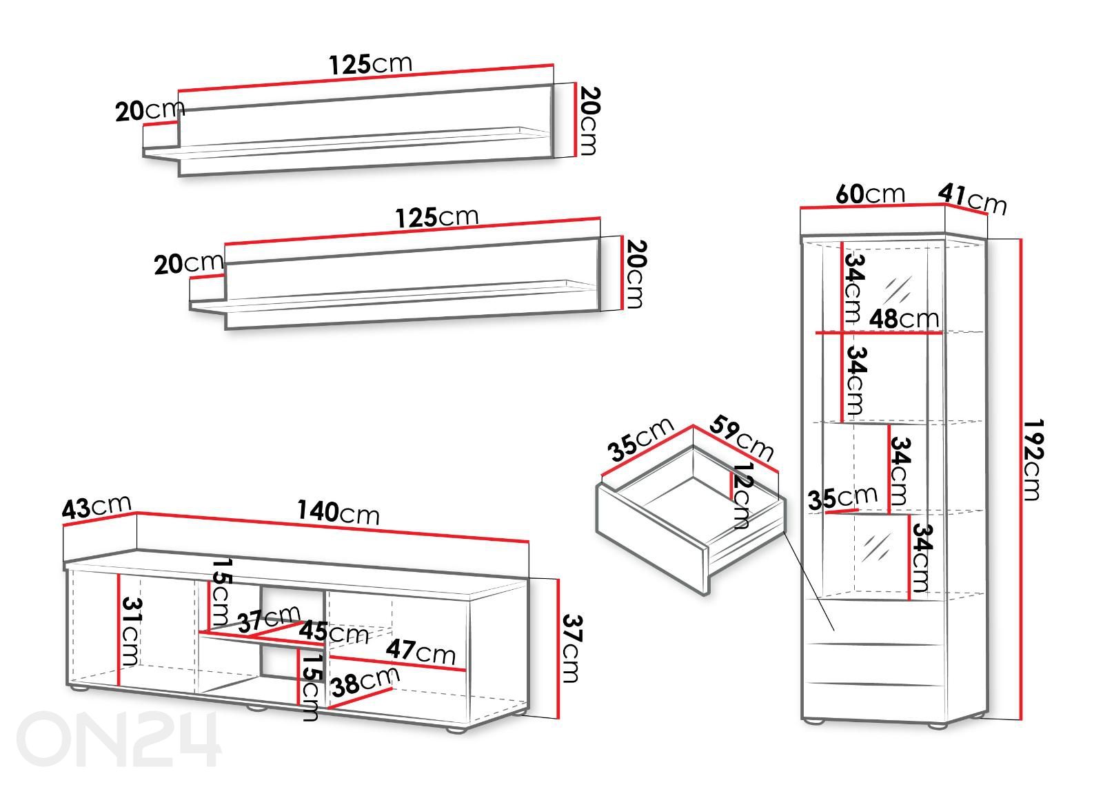 Mööblikomplekt Soho VII suurendatud mõõdud
