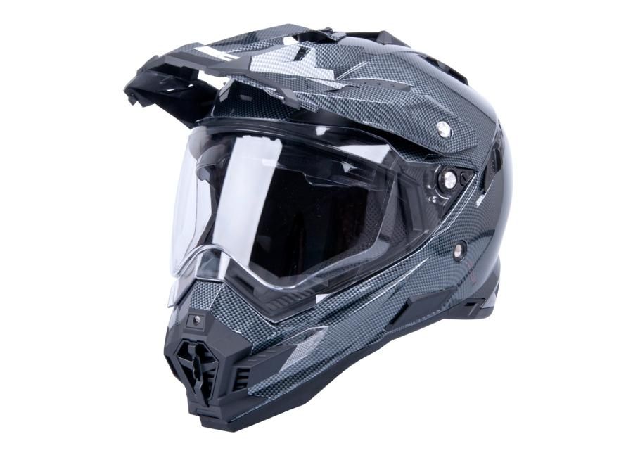 Motokrossi kiiver Carbon Look W-TEC suurendatud