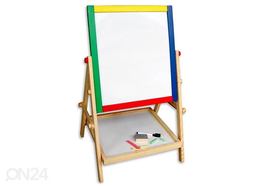 Multifunktsionaalne tahvel kahepoolne magnetiline kriiditahvel 49cm seisev suurendatud