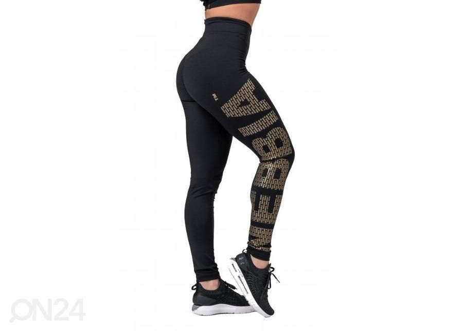Naiste pikad treeningretuusid Nebbia Golden Print 827 must suurus XS suurendatud