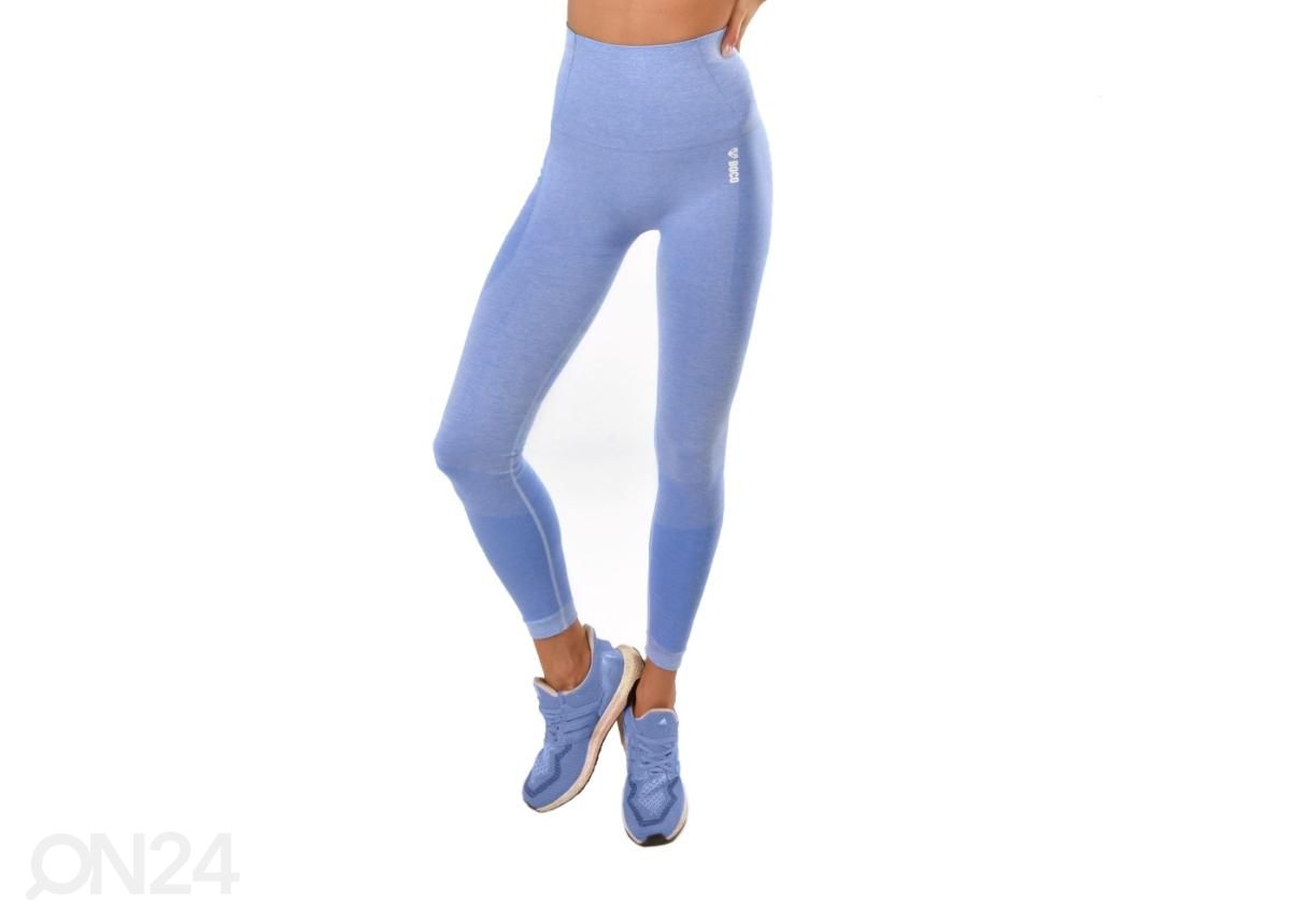 Naiste pikad treeningretuusid pikad Boco Wear Blue Melange Push Up suurendatud