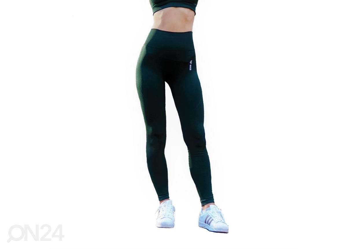 Naiste pikad treeningretuusid pikad Boco Wear Bottle Green Cropped suurendatud