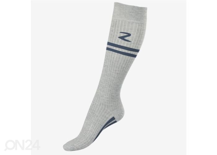 Naiste sokid ratsutamiseks superstrech stripe 36-38 helehall/tumesinine suurendatud