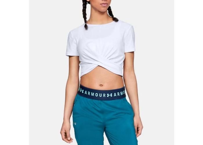 Naiste vabaajasärk Under Armour Lightweight Lux Crop Tee W 1305484-100 suurendatud