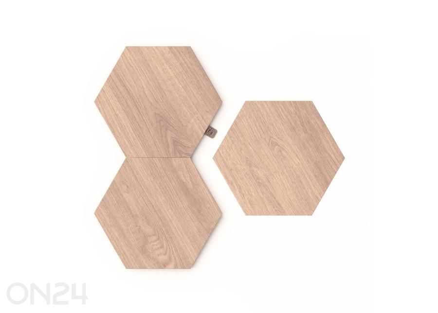 Nanoleaf Elements Wood Look Hexagons laienduskomplekt (3 paneeli), soe ja külm valgus suurendatud