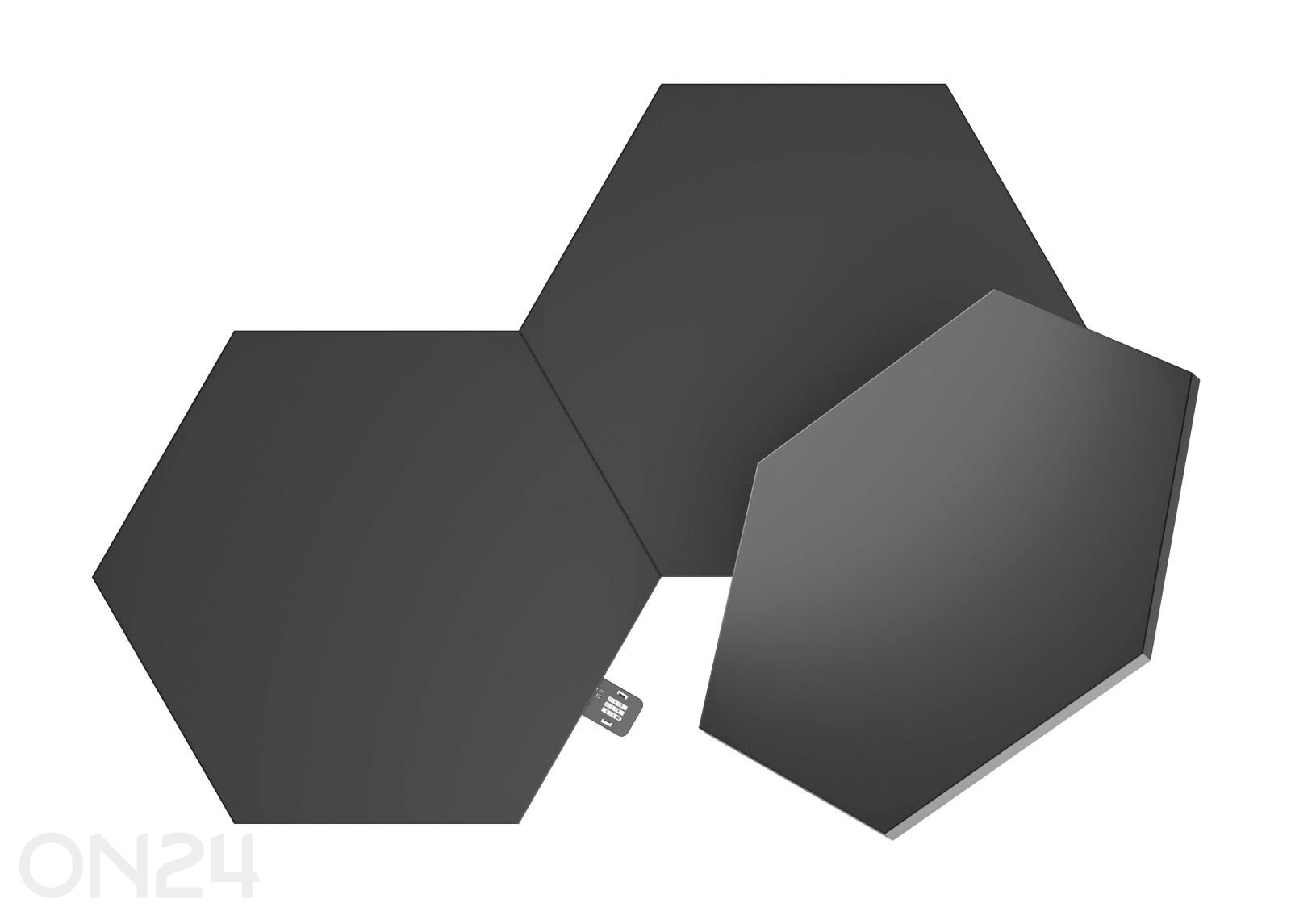 Nanoleaf Shapes Black Hexagons laienduskomplekt (3 paneeli), must suurendatud