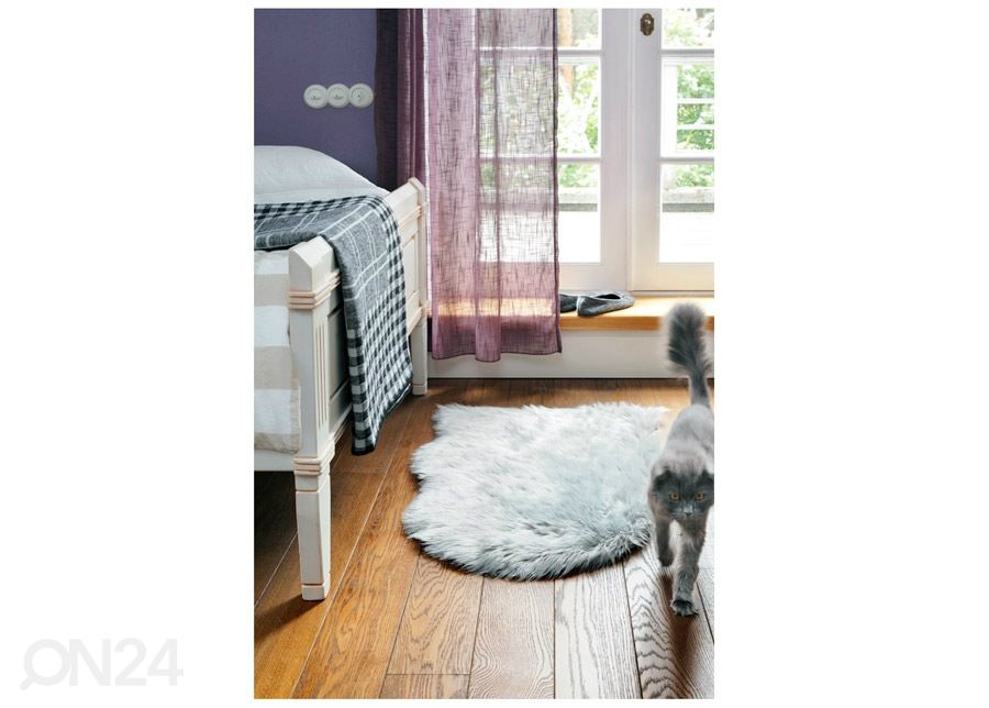 Narma Vegan Fur plüüsvaip Dolly silver 60x90 cm suurendatud