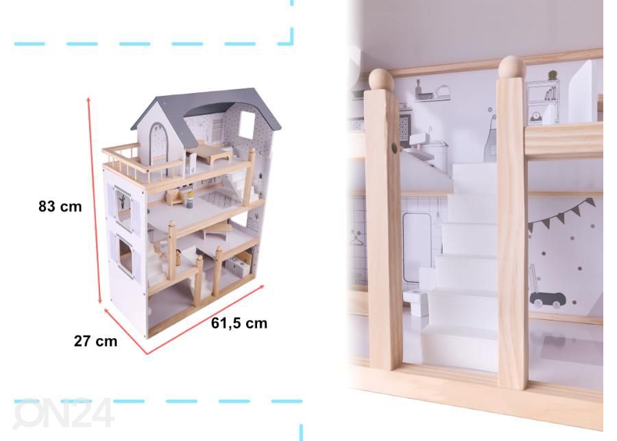 Nukumaja + mööbel 80 cm suurendatud mõõdud