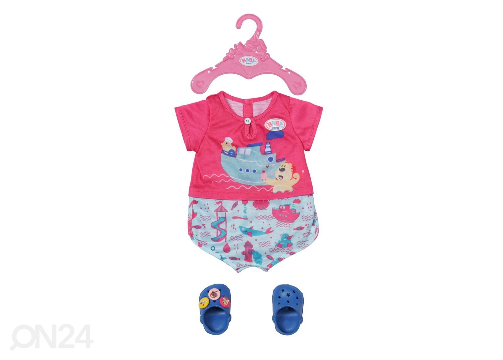 Nukuriiete komplekt jalanõudega Bath Pyjamas BABY BORN 43cm suurendatud