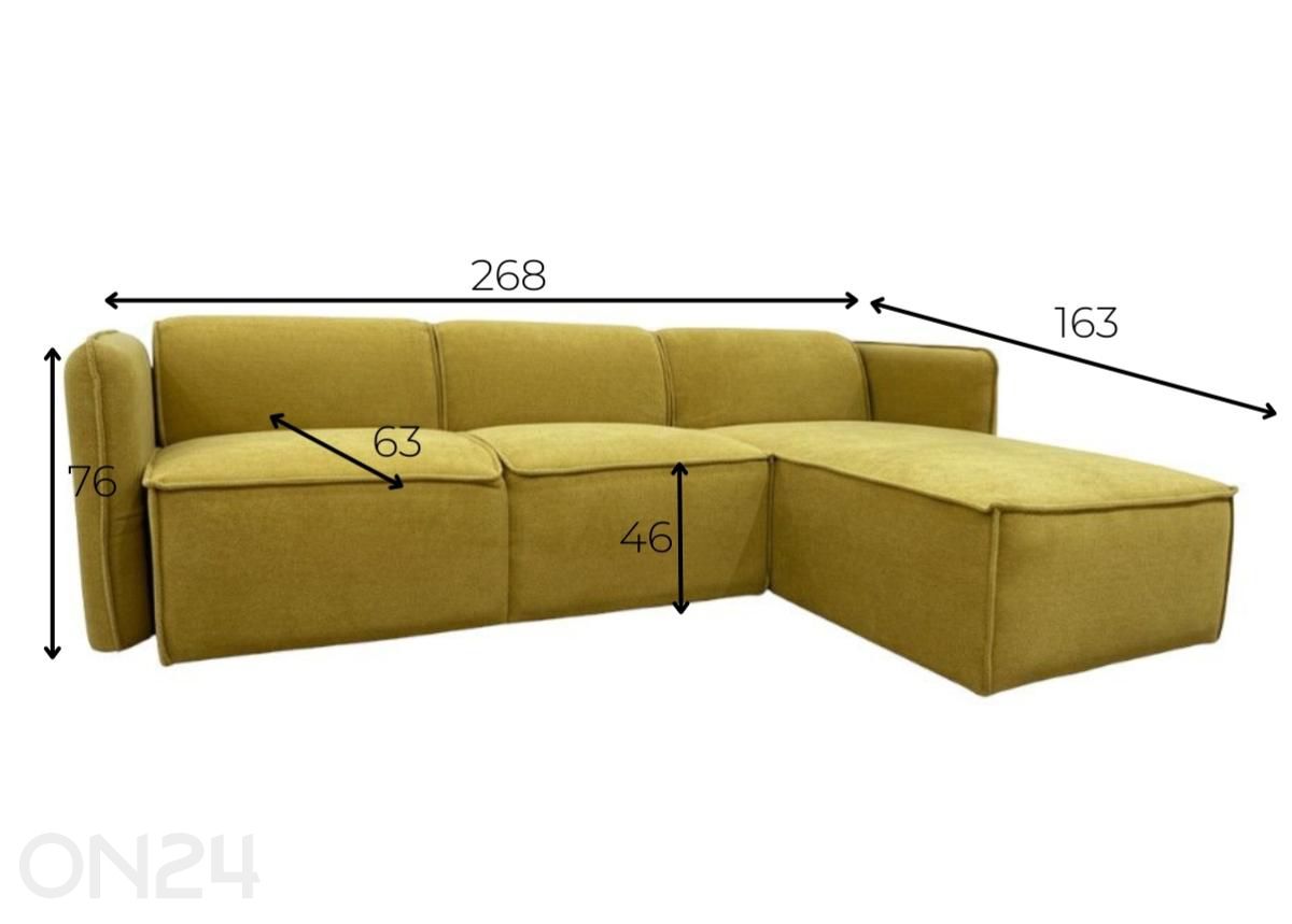 Nurgadiivan Bucara suurendatud mõõdud