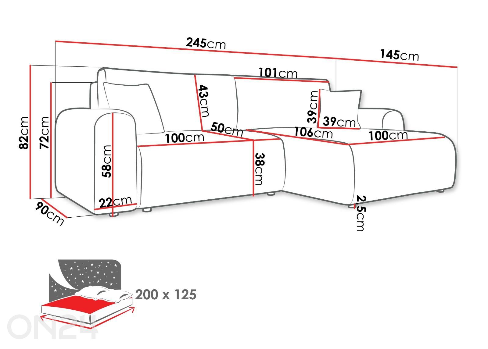 Nurgadiivanvoodi Floryn I suurendatud mõõdud