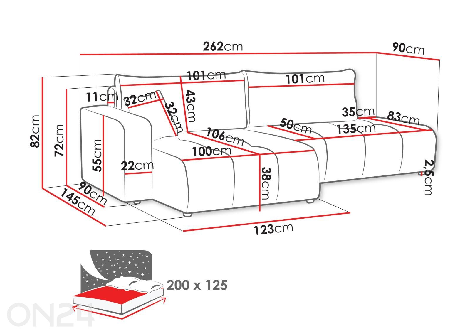 Nurgadiivanvoodi Furyn I suurendatud mõõdud