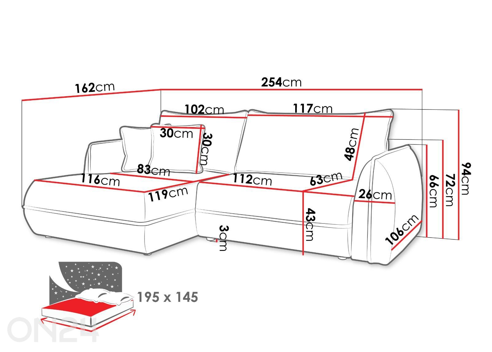 Nurgadiivanvoodi Moho suurendatud mõõdud