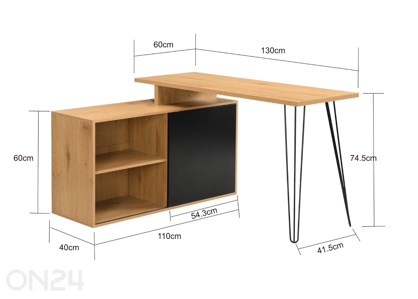 Nurgalaud 130 cm suurendatud mõõdud