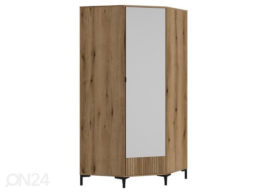 Nurgariidekapp Ricko 90x90 cm, valge/tamm suurendatud