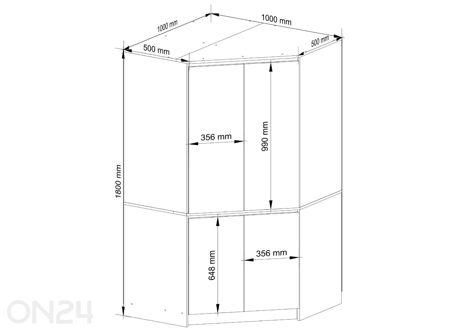 Nurgariidekapp S100 suurendatud mõõdud