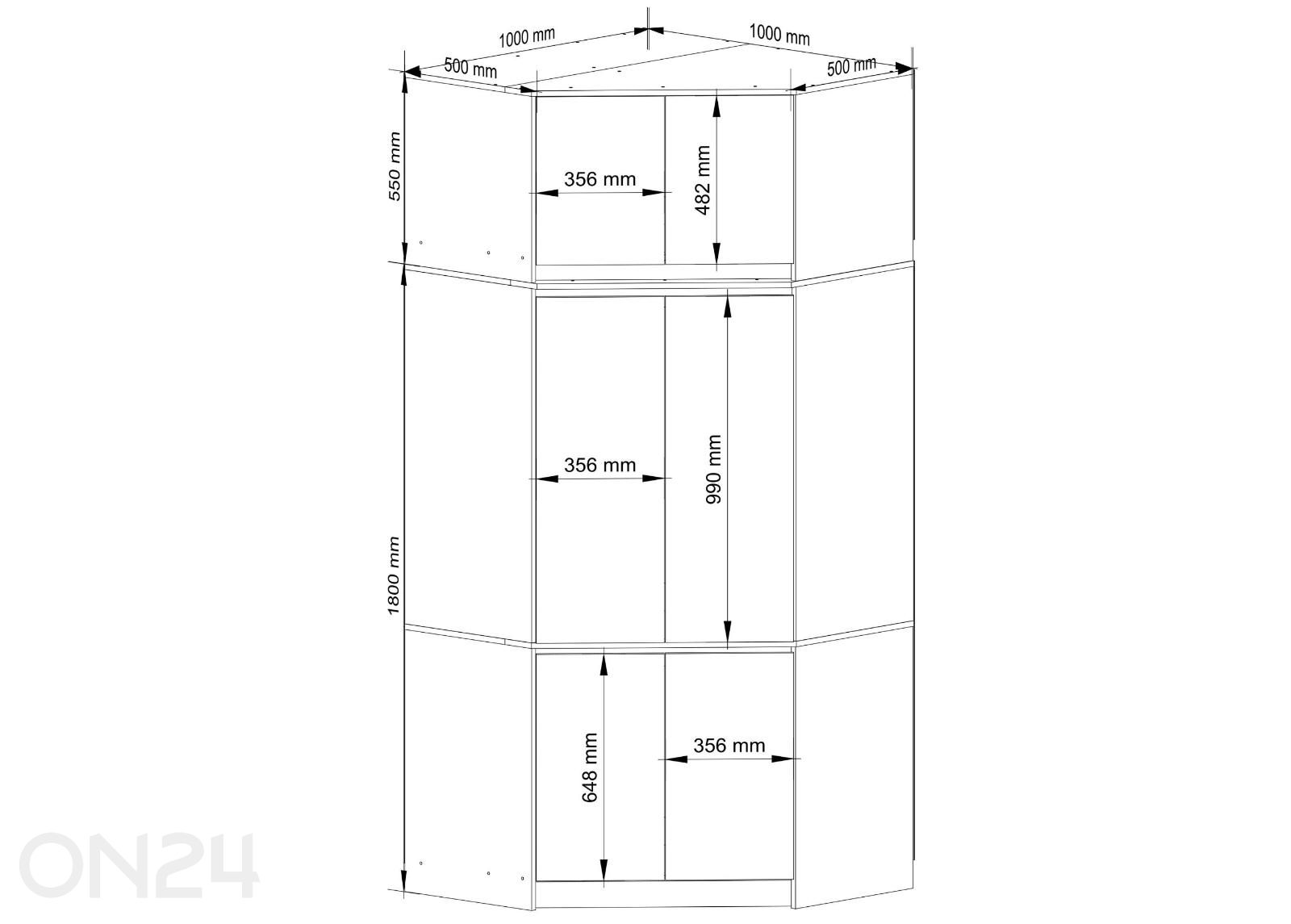 Nurgariidekapp S100 II suurendatud mõõdud
