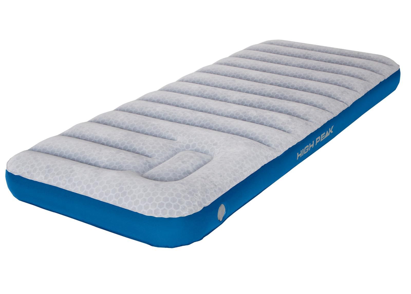 Õhkvoodi crossbeam single extra long helehall/sinine High Peak 195x75x20 cm suurendatud