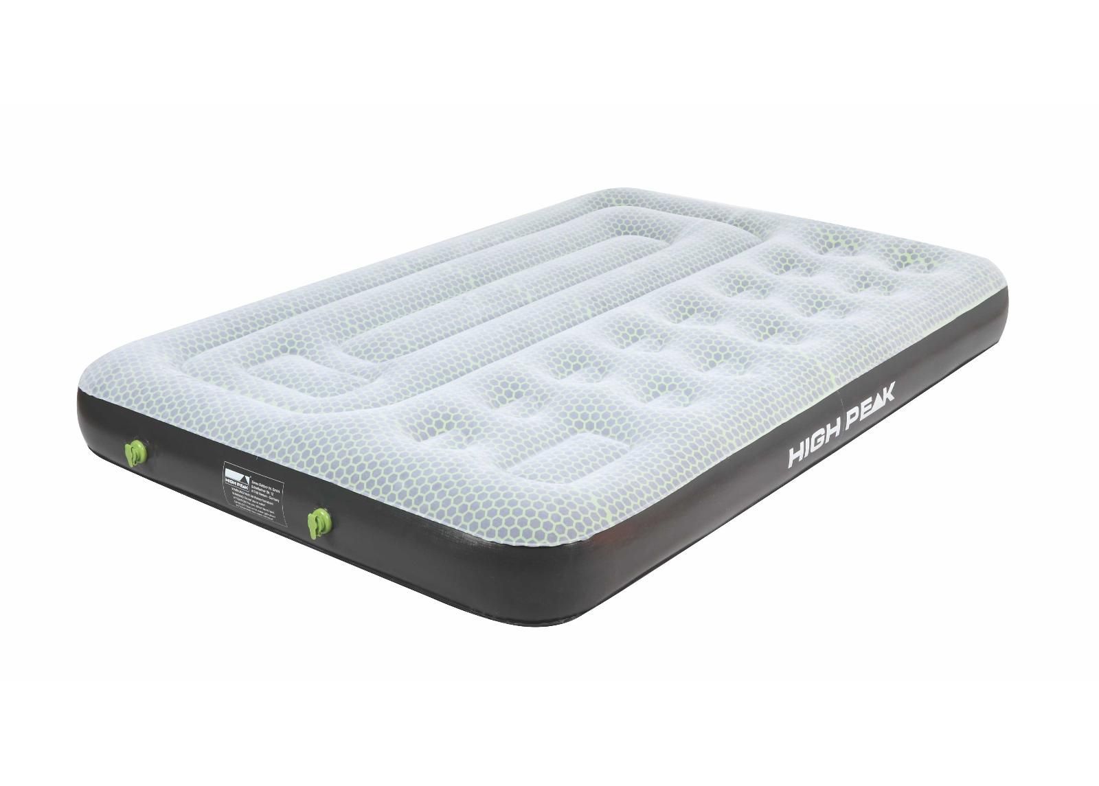 Õhkvoodi multi comfort plus 198x137x22 cm hall-must-roheline High Peak suurendatud