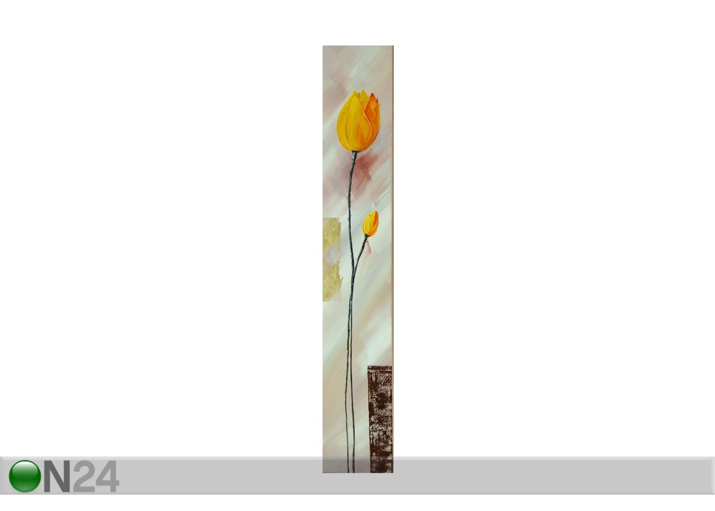 Õlimaal lõuendil Kollane tulp 140x40 cm suurendatud