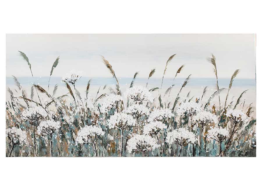 Õlimaal Valged põllulilled 70x140 cm suurendatud