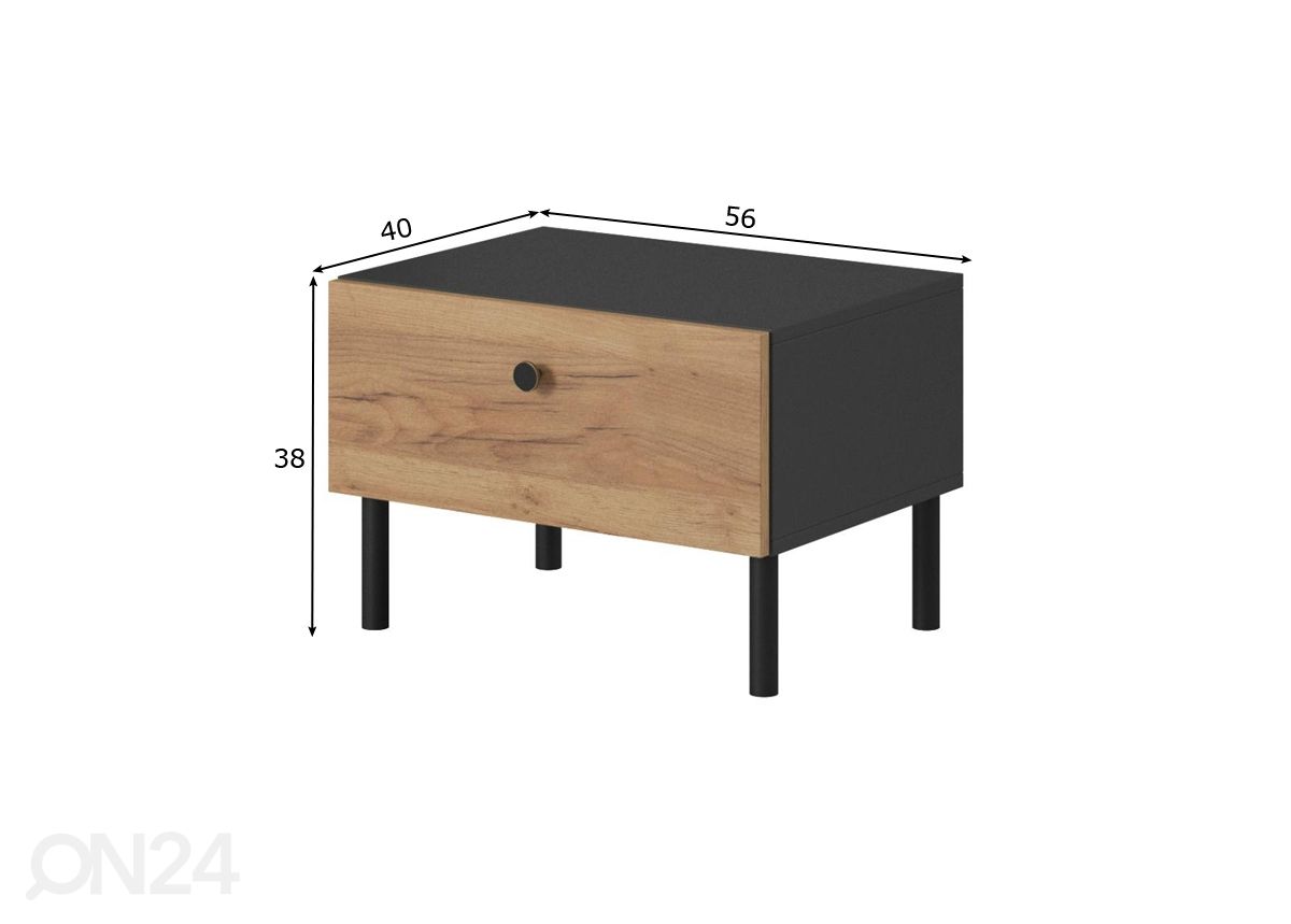 Öökapid Deco D 2 tk, antratsiit/tamm suurendatud mõõdud
