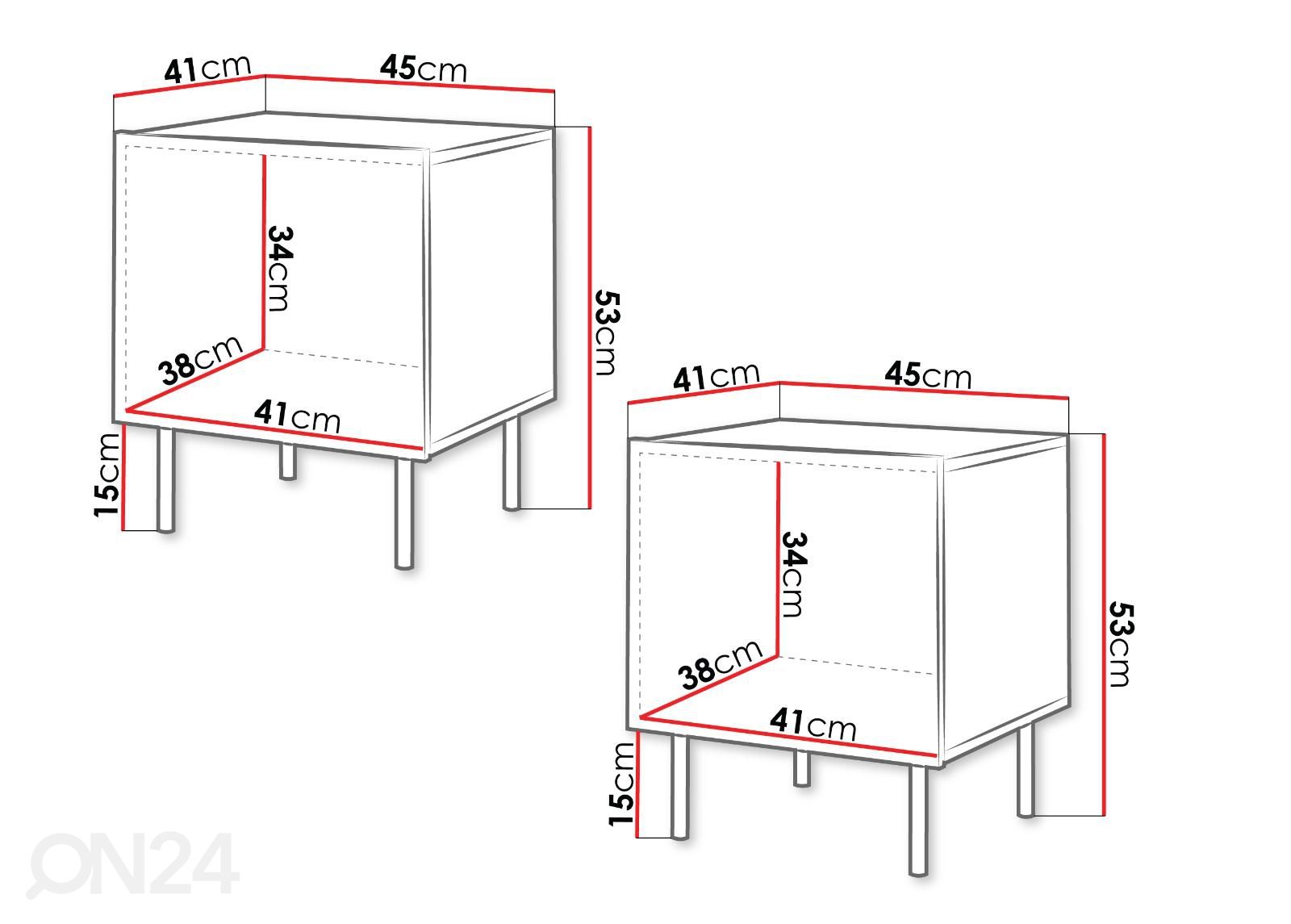 Öökapp 2 tk suurendatud mõõdud