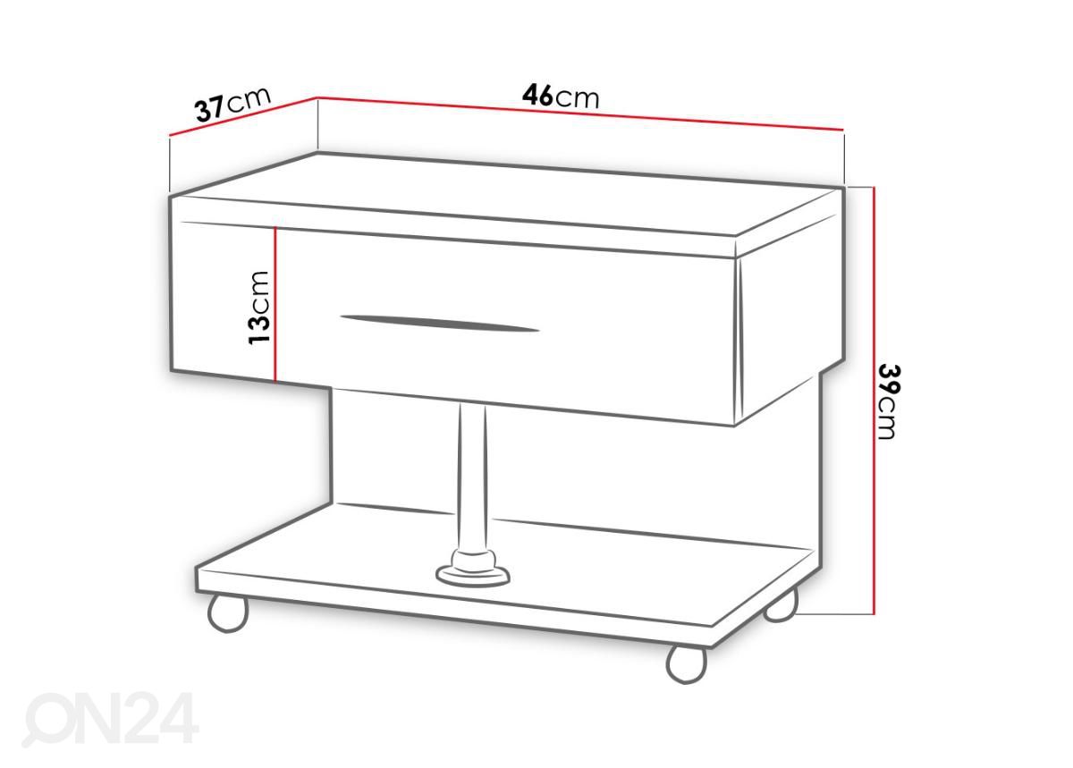 Öökapp suurendatud mõõdud