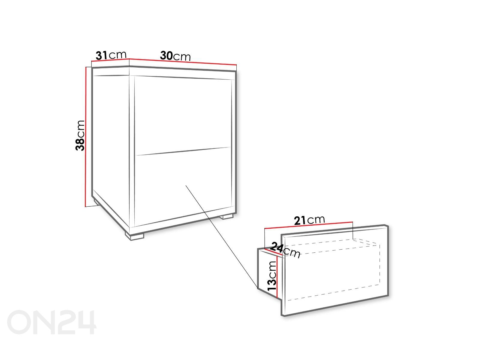Öökapp Gesita 30 cm suurendatud mõõdud