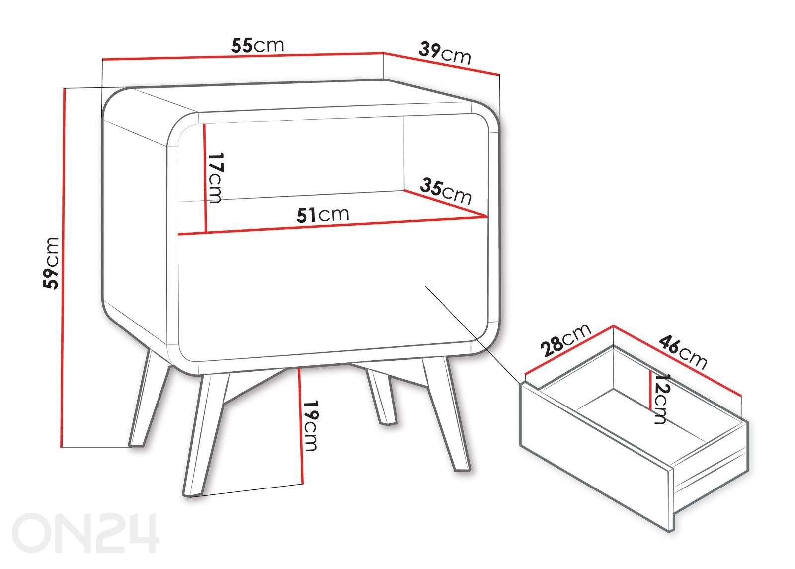 Öökapp Helion suurendatud mõõdud