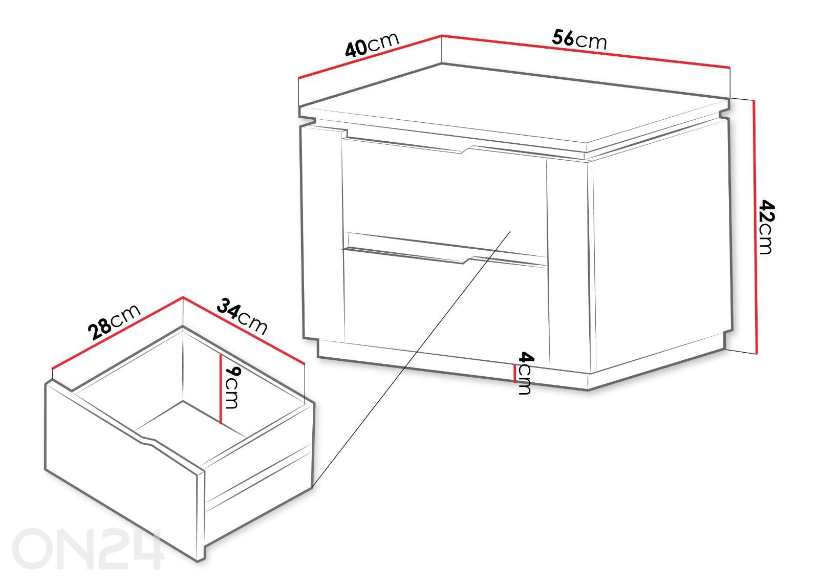 Öökapp Hilafin suurendatud mõõdud