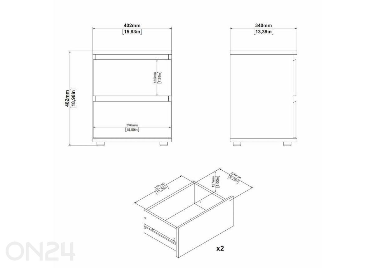 Öökapp Nova 2s suurendatud mõõdud