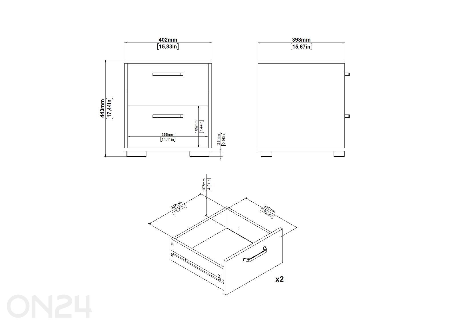 Öökapp Sofia 2s suurendatud mõõdud