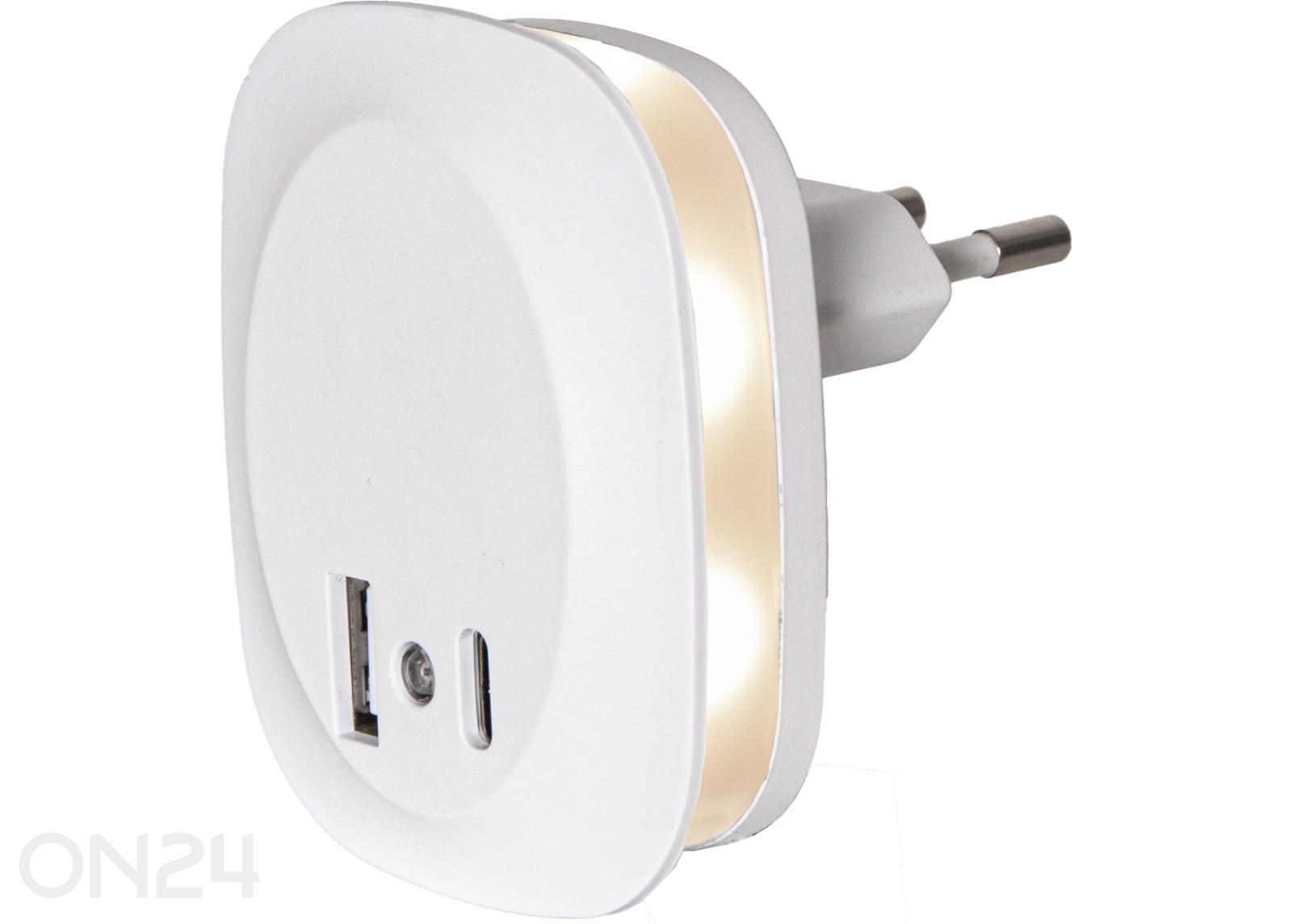 Öölamp USB-laadijaga suurendatud