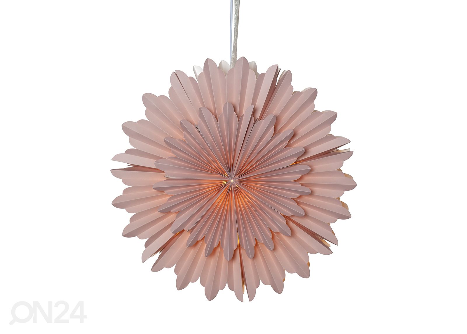 Paberist täht Crystal 50 cm, roosa suurendatud