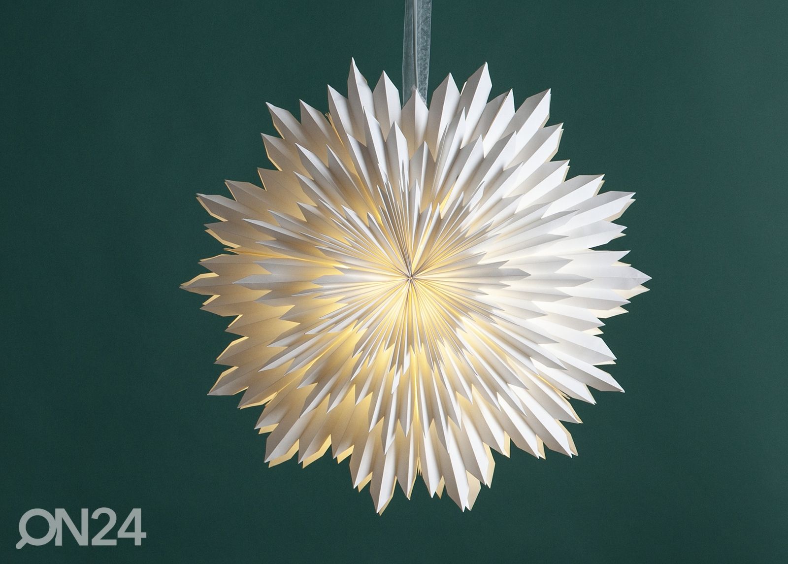 Paberist täht Ice 70 cm, valge suurendatud