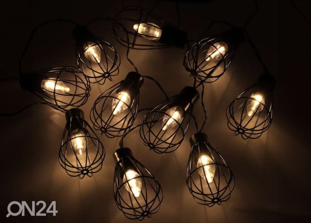 Päikesepaneeliga aiavalgusti Girlande Loft 10 LED suurendatud