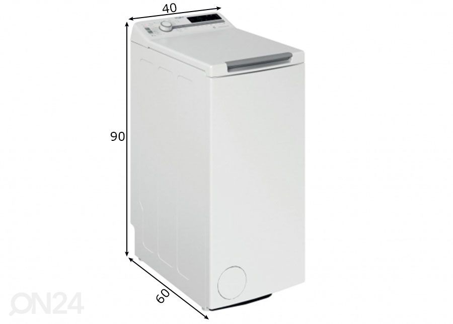 Pealtlaetav pesumasin Whirlpool TDLR7231BSEU suurendatud mõõdud