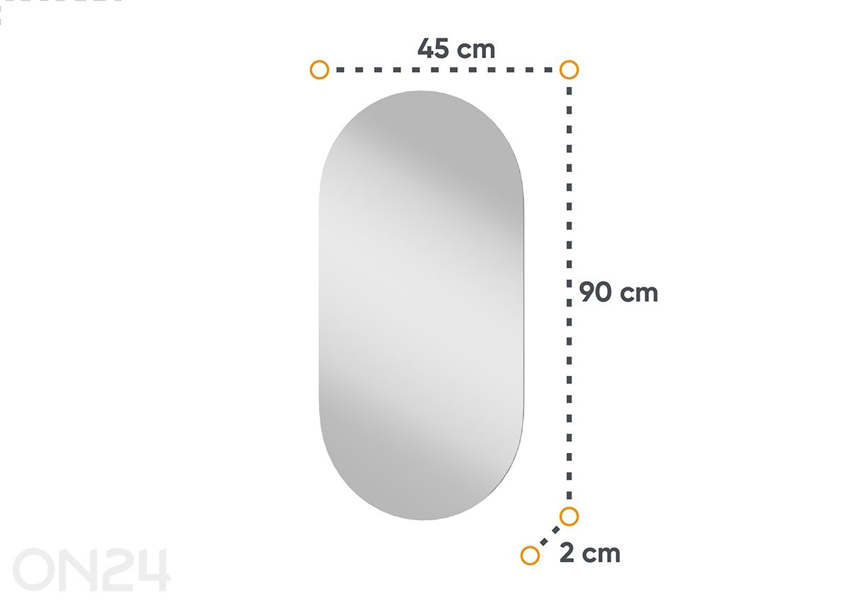 Peegel Harmony suurendatud mõõdud